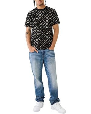 TRUE RELIGION 108050 T Shirts Short Sleeve Dimond Hs Ao Print Summer Tee - Blue