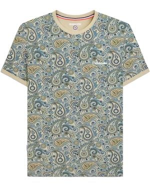 Lambretta Ss25 Paisley T-Shirt (Wood/Ash/Khaki) - Blue