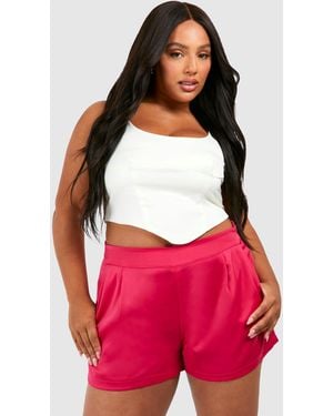 Boohoo Plus Satin Tailored Short