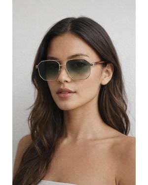 SVNX Retro Square Navigator Sunglasses - Green