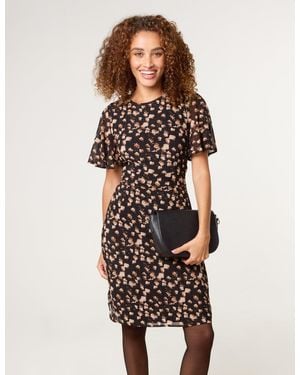 Blue Vanilla Mark Making Crew Neck Dress - Black