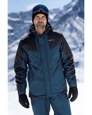 Mountain Warehouse 'Dusk' Ski Jacket Water Resistant Windproof Winter Coat - Blue