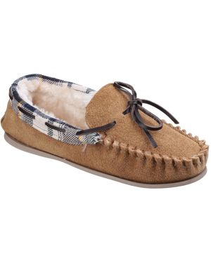 Cotswold Kilkenny Slip On Moccasin Slipper - Black