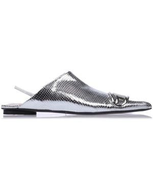 DIESEL 's D-venus Slingback Mules In Silver - Grijs