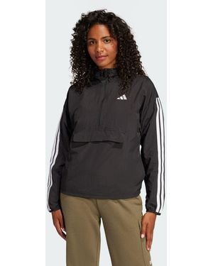 adidas Essentials 3-Stripes Lifestyle Woven Windbreaker - Black