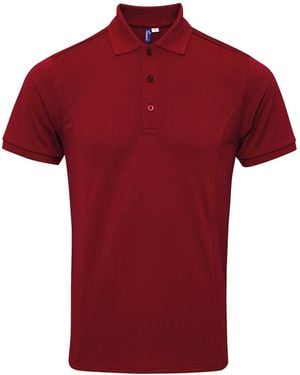PREMIER Coolchecker Plus Pique Polo With Coolplus - Red