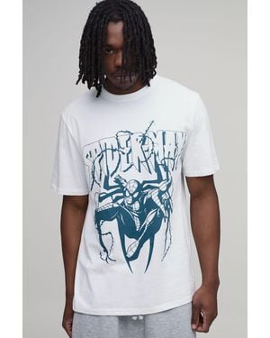 BoohooMAN Tall Regular Spiderman License Print T-Shirt - White