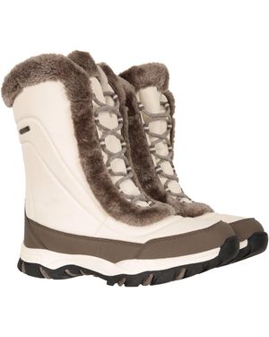 Mountain Warehouse 'Ohio' Snow Boots Faux Fur Thermal Proof Everyday Winter Shoes - Natural