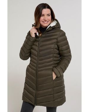 Mountain Warehouse 'Florence' Padded Jacket Fur Lined Water Resistant Coat Polyamide - Brown