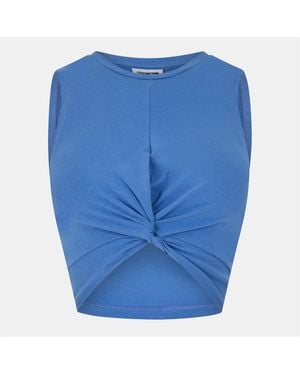 Noisy May Crew Neck Sleeveless Vest Tank - Blue