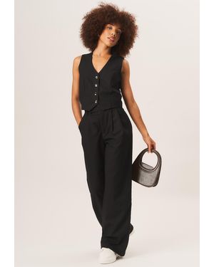 Gini London Tailored Single Breasted Waistcoat - Black