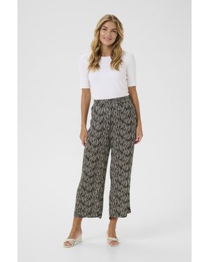 Kaffe Casual Broek Kamille Loose Fit Black White - Meerkleurig