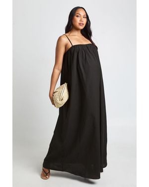 Boohoo Maternity Volume Pocket Maxi Dress - Black