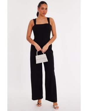 Quiz Bow Detail Jumpsuit - Black