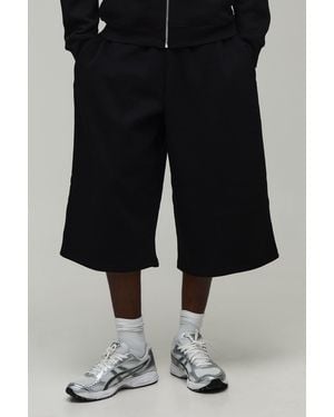 BoohooMAN Longline Jersey Jort - Black