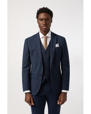 Alexandre Silver Label Single Breasted Long Sleeve Two Button Tailored Suit Jacket - Blue