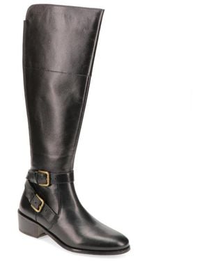 Jones Bootmaker Phoebe Small Calf Fit Leather Knee Boots - Black