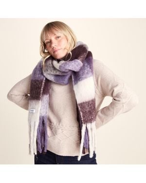 TOG24 Freda Heavyweight Brushed Checked Blanket Scarf - Purple