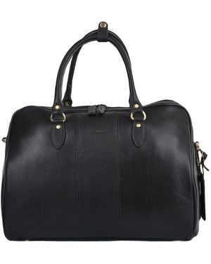Ashwood Leather 'Dante' Medium Weekend Real Holdall - Black