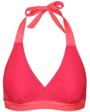 Regatta Flavia Halter Neck Tie Shoulder Triangle Bralet - Red
