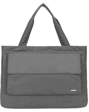 Smith & Canova Oversized Landscape Nylon Tote - Grey