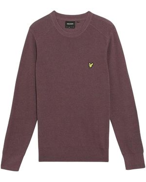 Lyle & Scott Geribde Raglan Trui (Espresso) - Paars