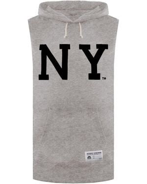 Majestic Ny Topliss Sleeveless Hoodie - Grey