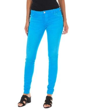 Met Long Denim Trousers Worn Effect With Elastic Fabric 10Db50210-G272 - Blue