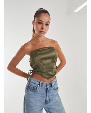 Pink Vanilla Lace Up Corset Top - Green