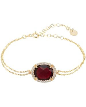 LÁTELITA London Beatrice Oval Gemstone Bracelet Garnet - White