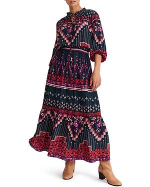 Phase Eight Asa Tile Print Midaxi Dress - White