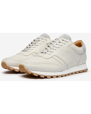 Oliver Sweeney Hand Finished Calf Leather Retro Trainers - White