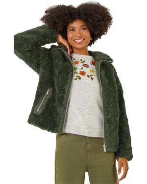 Roman Teddy Borg Bomber Coat - Green