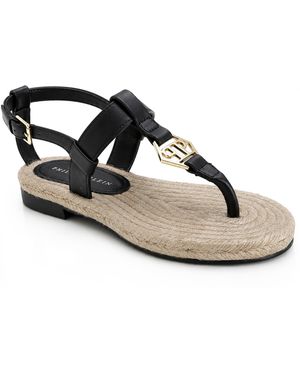 Philipp Plein Schoenen ,Zwart ,Leer Hexagon Platte Sandalen
