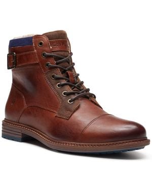 Hush Puppies Jordan Leather Dark Ankle Boots - Brown