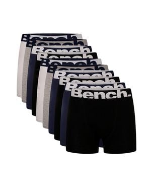 Bench 10 Pack 'Yalden' Cotton Rich Boxers - Black