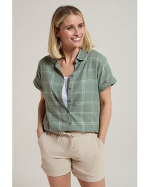 Mountain Warehouse Palm Geruit Relaxed Fit Overhemd (kaki Groen)