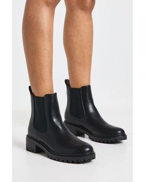Boohoo Chunky Panel Detail Chelsea Boots - Black