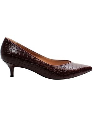 Vionic Kit Josie Croc Wine Pointy Heels - Brown