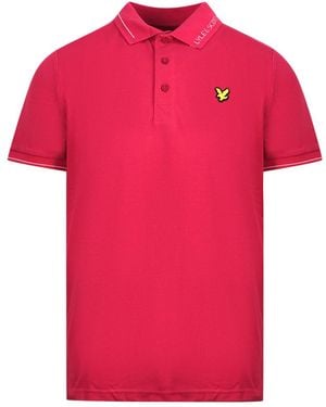 Lyle & Scott Cranberry Branded Collar Polo Shirt - Pink