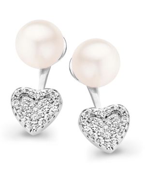 Orphelia 'Viola' 925 Sterling Stud Earrings - White