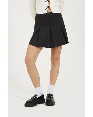 Brave Soul Soft Jersey Pleated Mini Skirt - Black