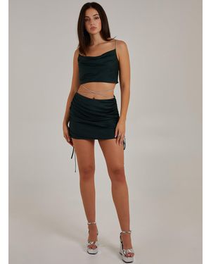 Pink Vanilla Diamante Tie Waist Skirt - Green