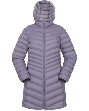 Mountain Warehouse 'Florence' Long Padded Jacket Water Resistant Winter Coat Polyamide - Purple