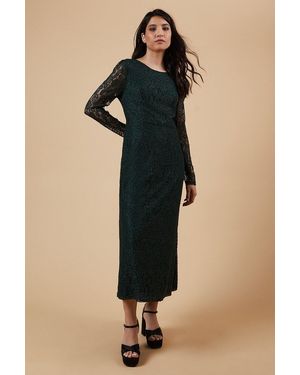 Oasis Occasion Lace Cut Out Back Midi Dress - Natural