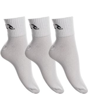 Rip Curl 3 Pairs Quarter Rc1 Socks - White