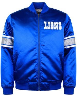 Mitchell & Ness Nfl Detroit Lions Heavyweight Jacket - Blue