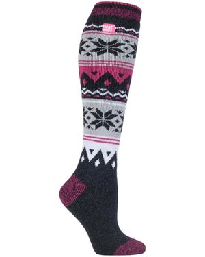 Heat Holders Ladies Thin Extra Long Lightweight Knee High Thermal Socks - Purple