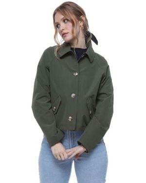 Elle Zoe Cropped Mac Forest Night - Green