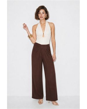 Bianco Lucci Elastane Trousers - Brown